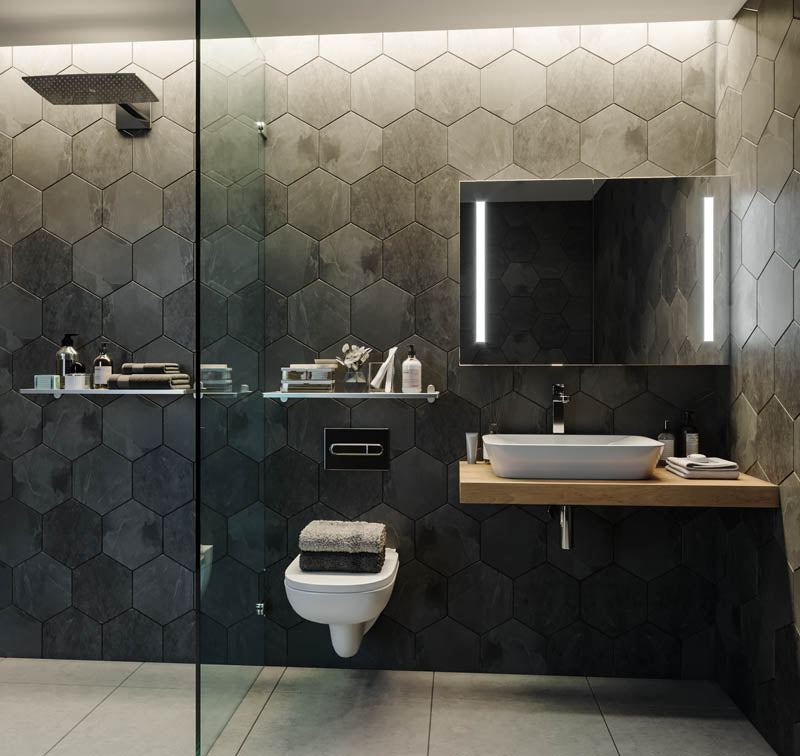 Amber - 900mm LED Shaving Cabinet with Touch Sensor & Demister