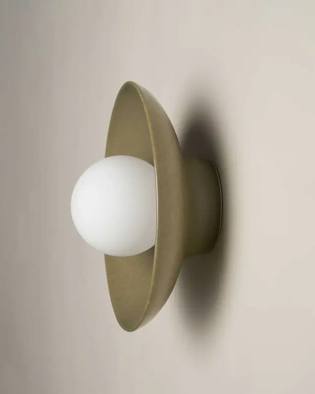 Dish Wall Sconce - Olive