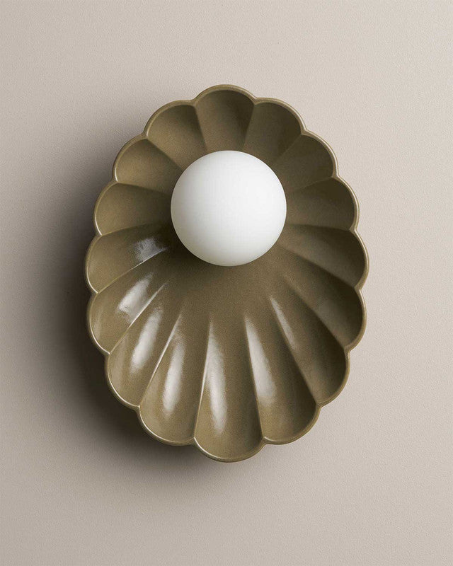 Oyster Wall Sconce - Olive