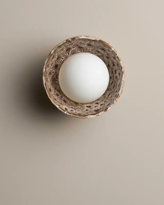 Bowl Wall Sconce - White Ochre