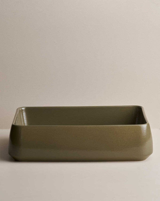 Kiln 515 - Rectangular Hand Basin/Olive