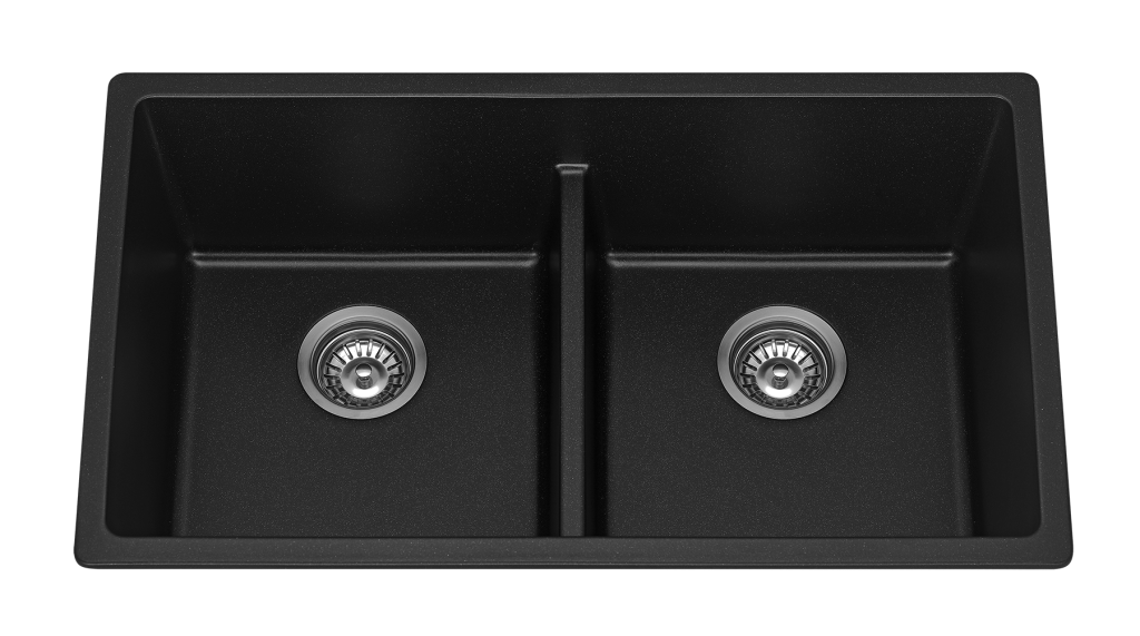 Fomos Black Double Bowl Granite Kitchen/Laundry Sink -790 x 460mm