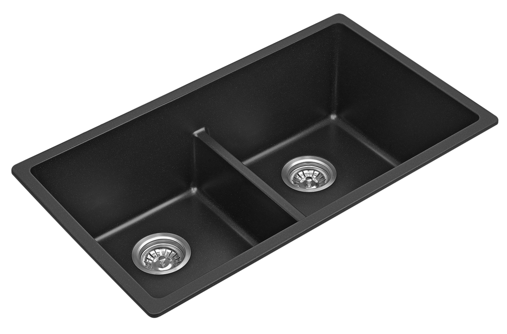 Fomos Black Double Bowl Granite Kitchen/Laundry Sink -790 x 460mm