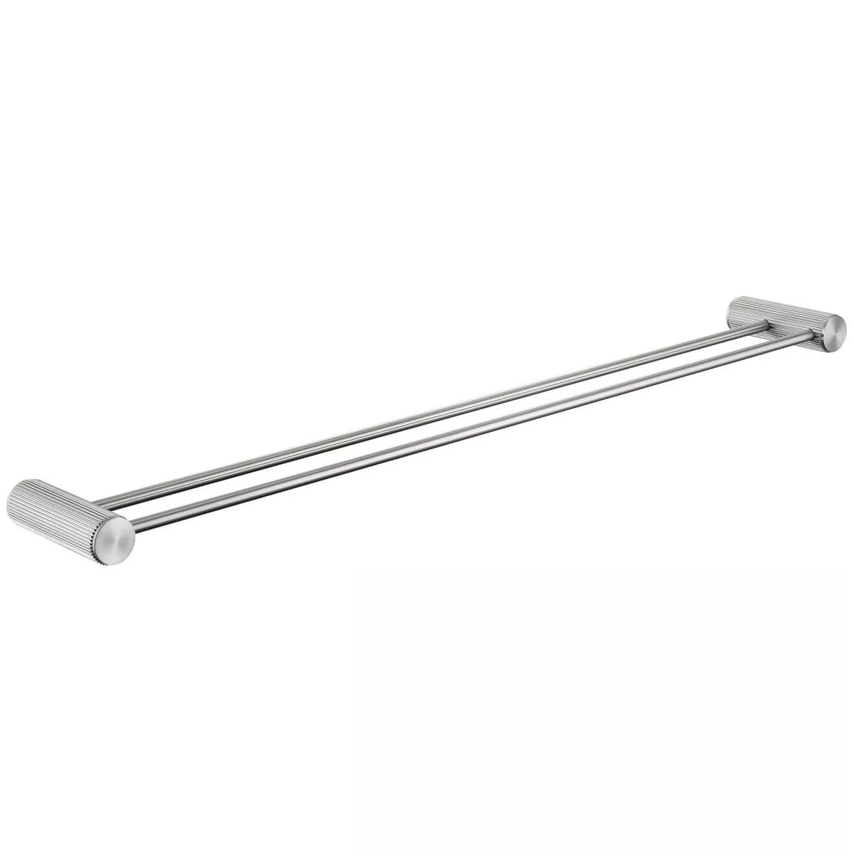 Mica - 800mm Brushed Nickel Fluted Double Towel Rail