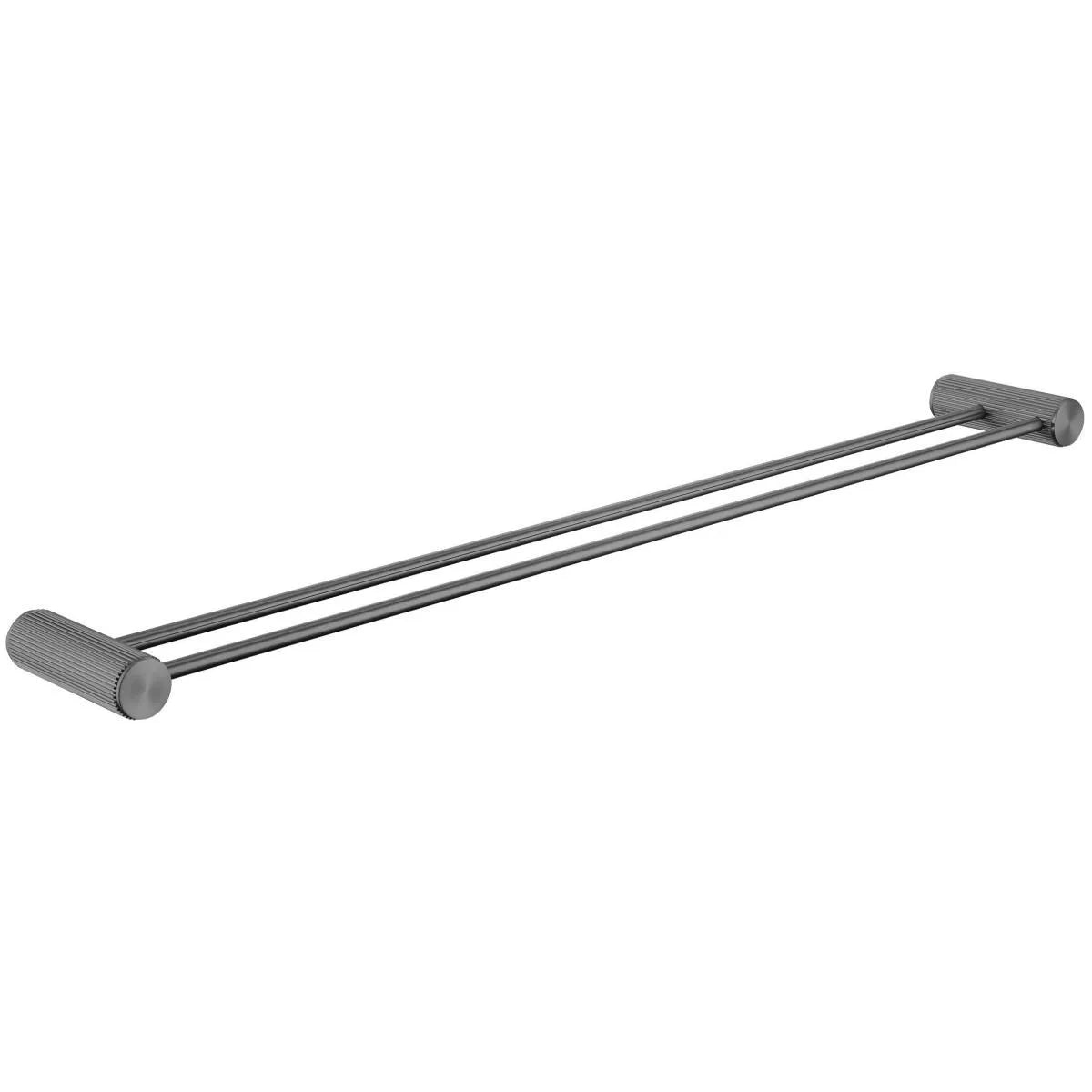 Mica - 800mm Gunmetal Fluted Double Towel Rail