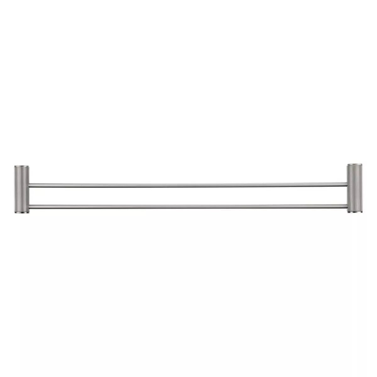 Mica - 800mm Brushed Nickel Fluted Double Towel Rail