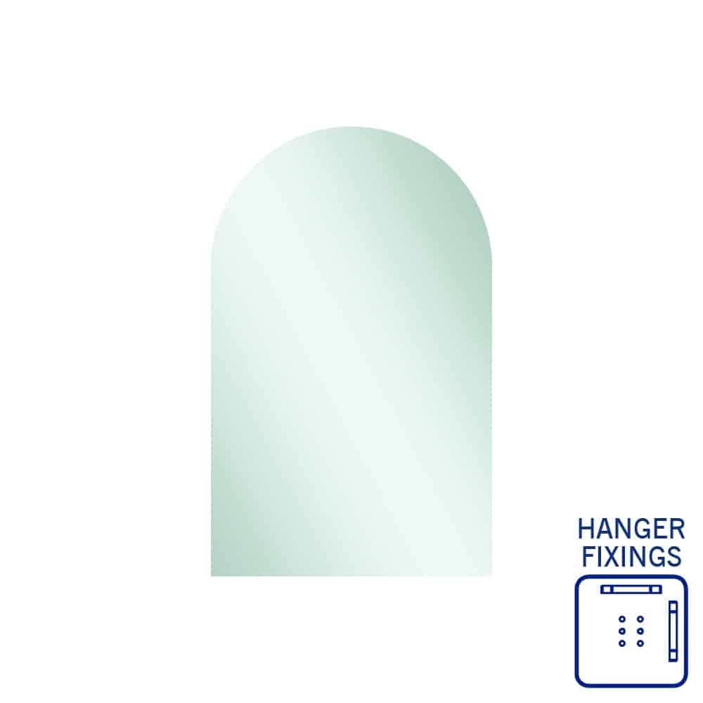 Ablaze - Aspen Polished Edge Arch Mirror 500x800mm with Hangers