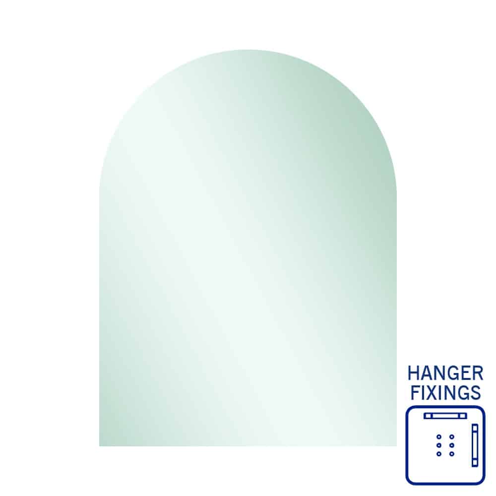Ablaze - Aspen Polished Edge Arch Mirror 750x1000mm with Hangers
