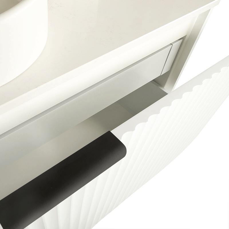 Alia - 1200mm Matte White Fluted Wall Hung Vanity