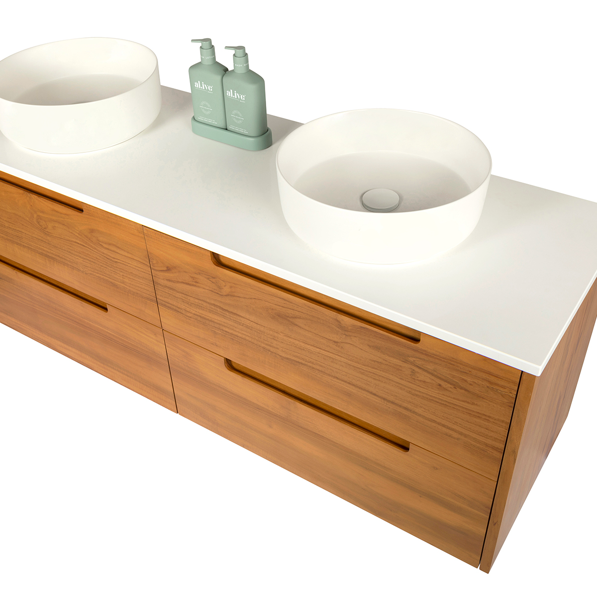 Avila - 1500mm Natural Teak Timber Vanity