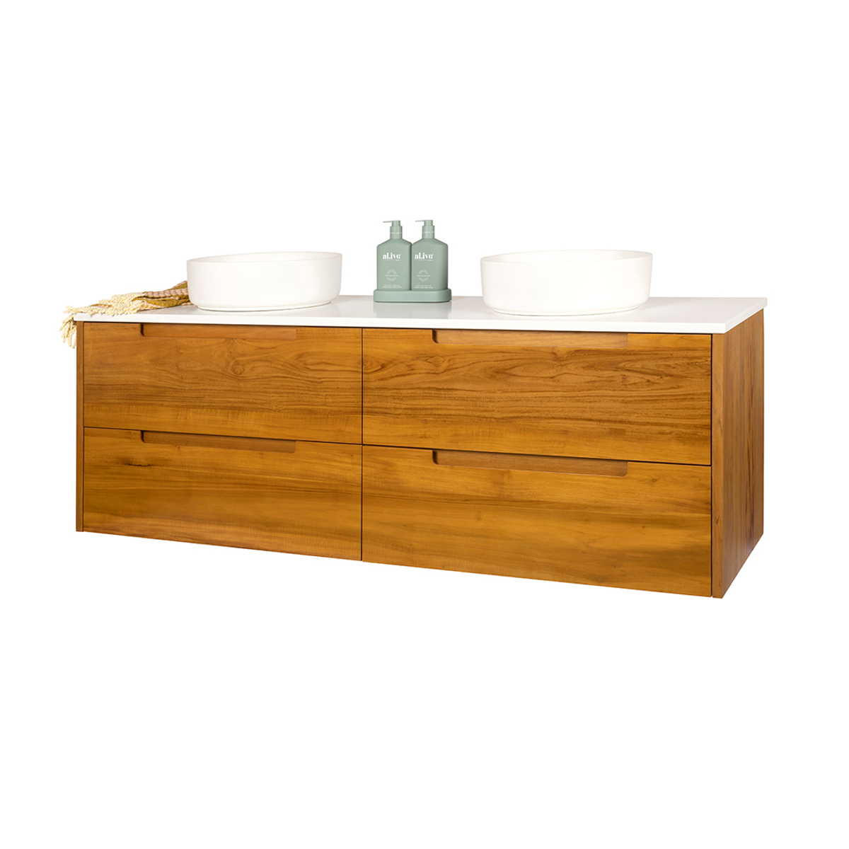 Avila - 1800mm Natural Teak Timber Vanity