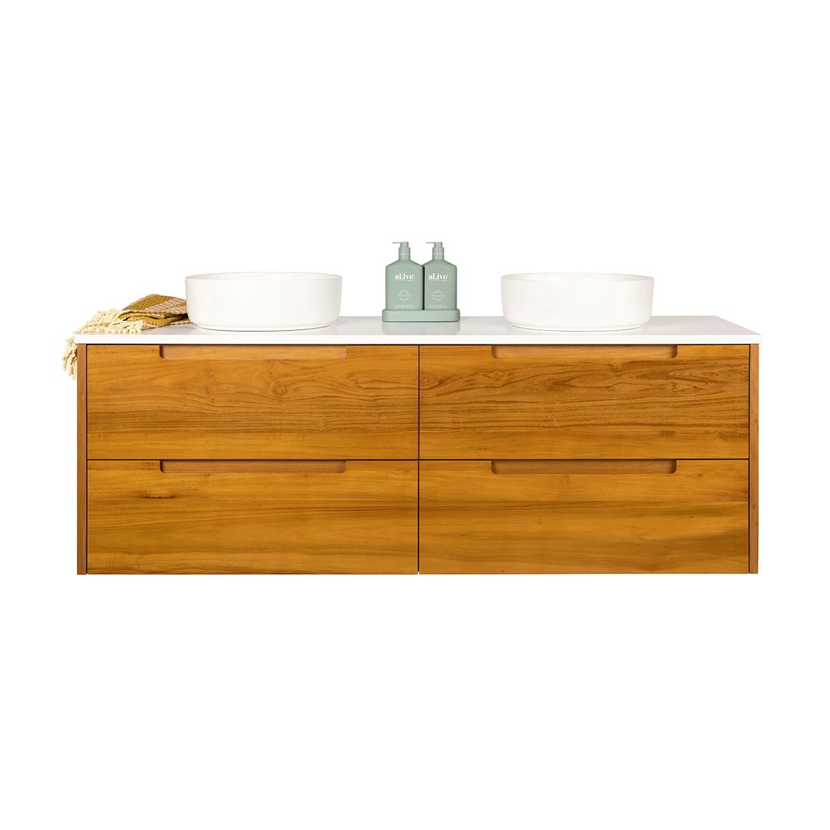 Avila - 1800mm Natural Teak Timber Vanity
