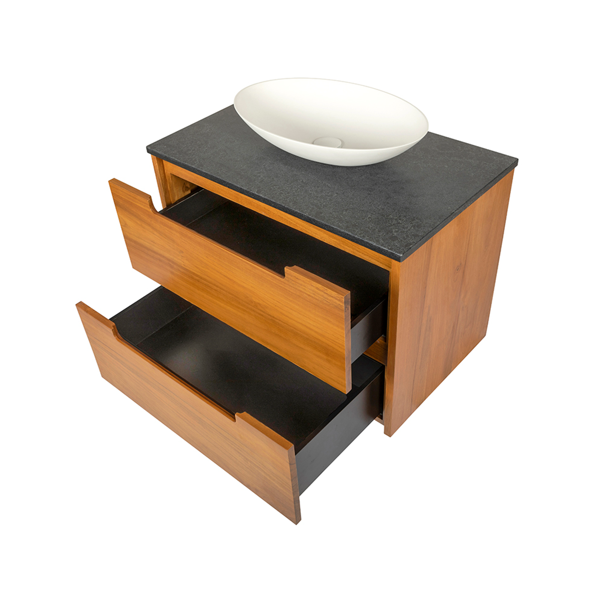 Avila - 600mm Natural Teak Timber Vanity