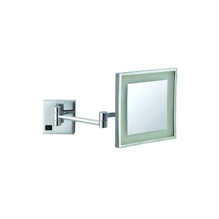 Ablaze - 3x Magnification Chrome Wall Mounted Shaving Mirror, 200x200mm with Concealed Wiring