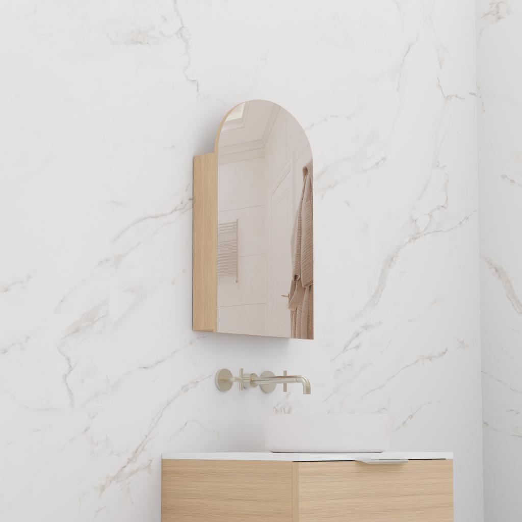 Arka - 500mm Nordic Oak Shaving Cabinet