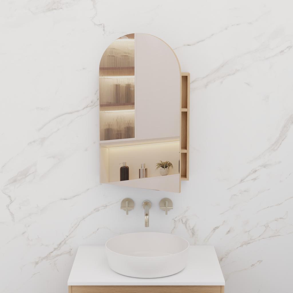 Arka - 500mm Nordic Oak Shaving Cabinet