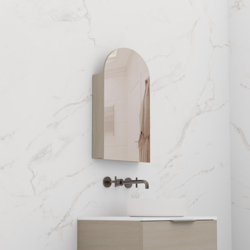 Arka - 500mm Smoked Ash Shaving Cabinet