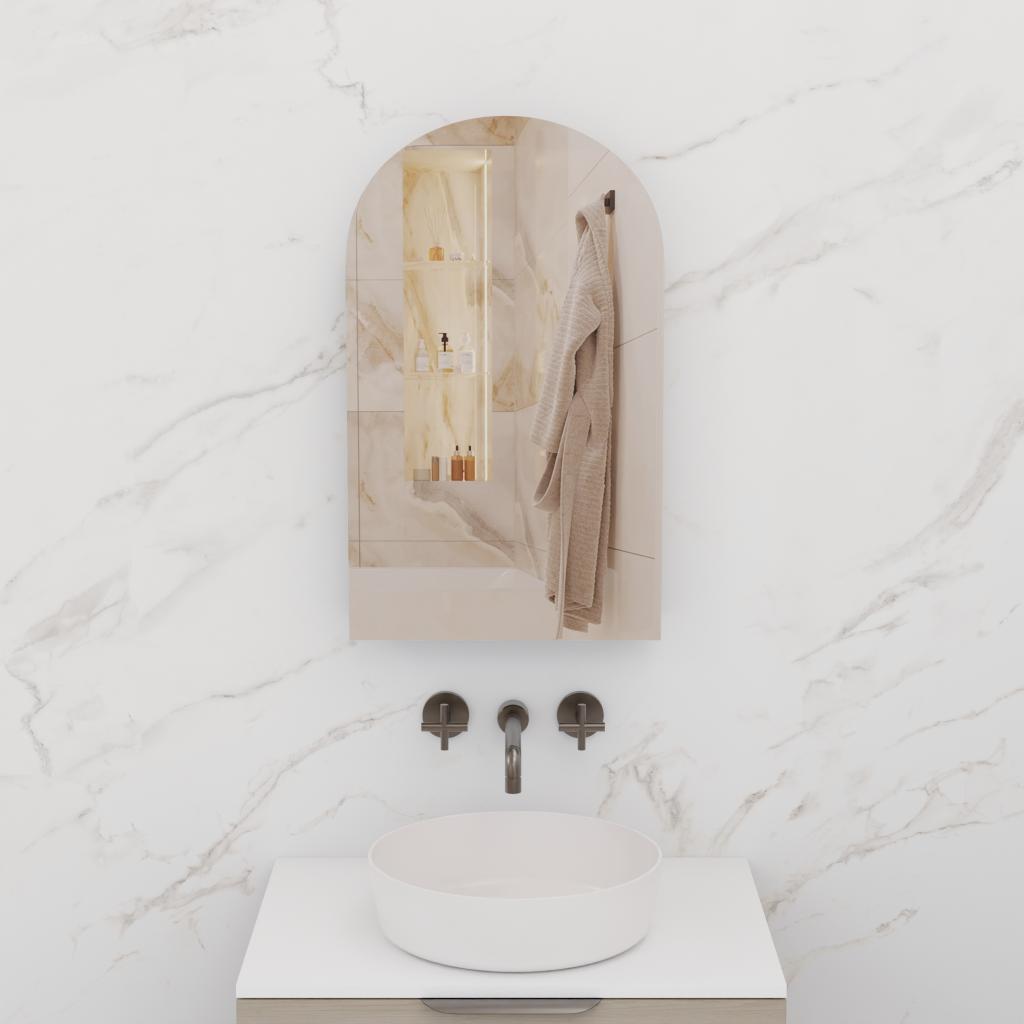 Arka - 500mm Smoked Ash Shaving Cabinet