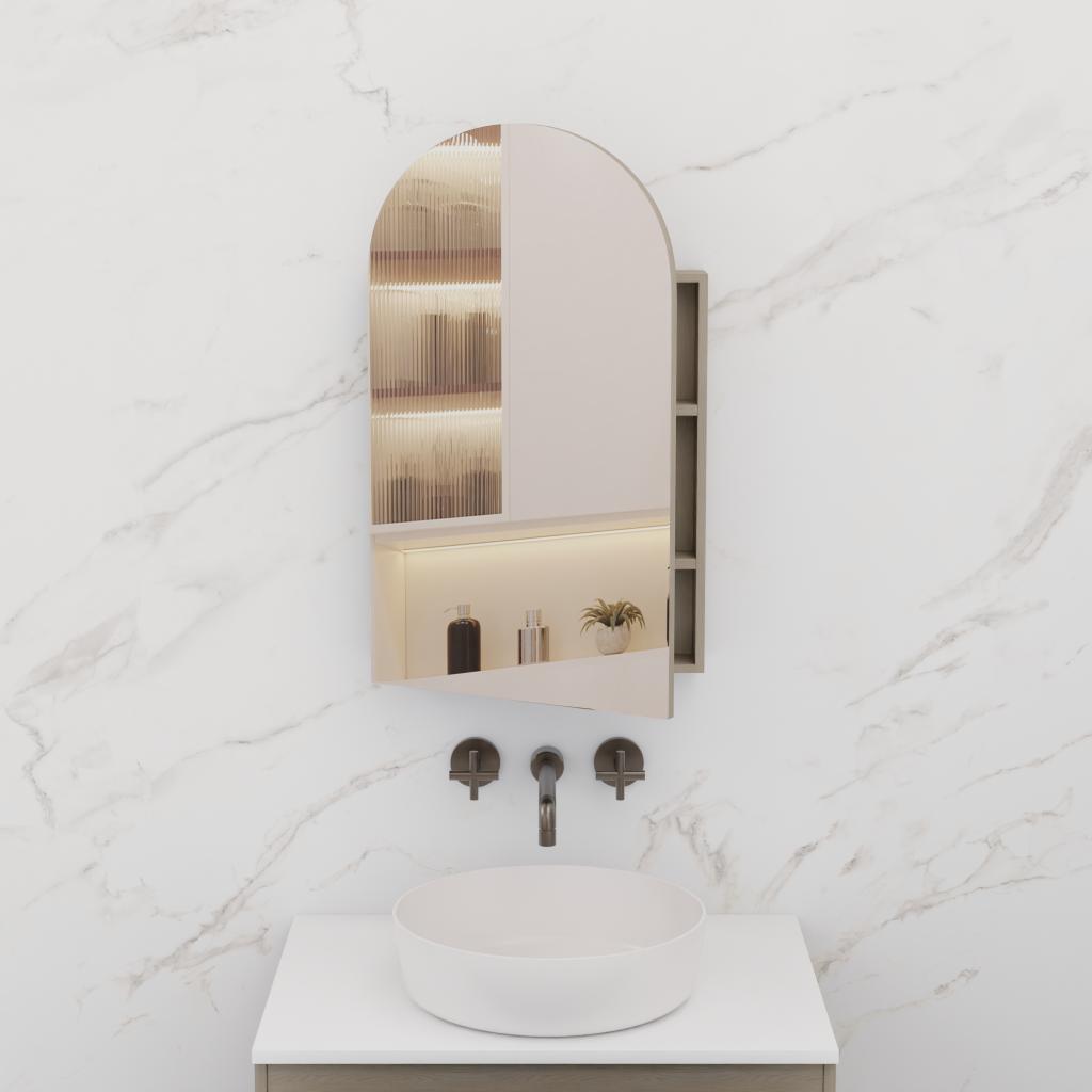 Arka - 500mm Smoked Ash Shaving Cabinet