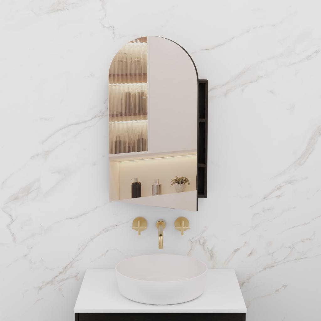 Arka - 500mm Smoked Onyx Shaving Cabinet