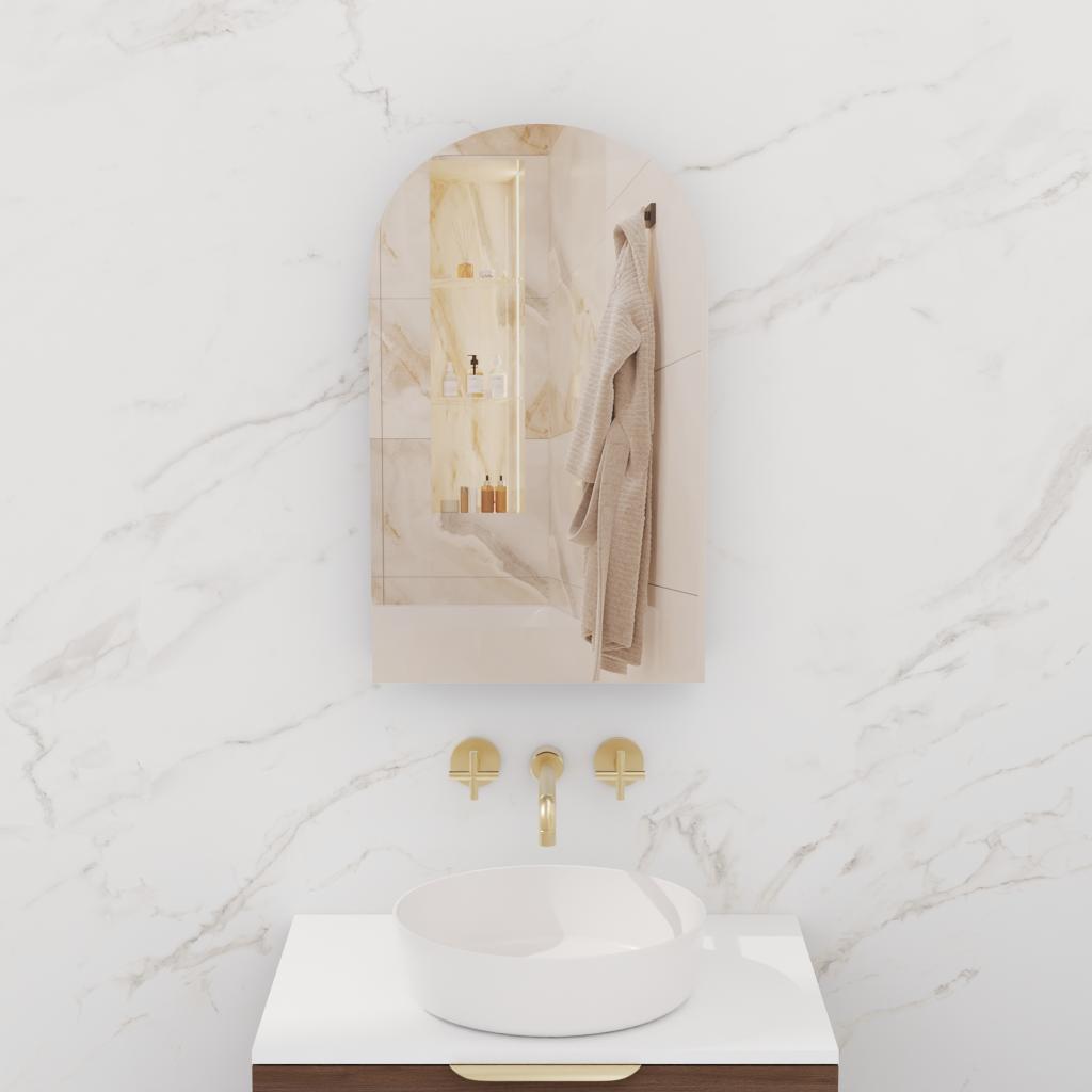 Arka - 600mm Chestnut Shaving Cabinet