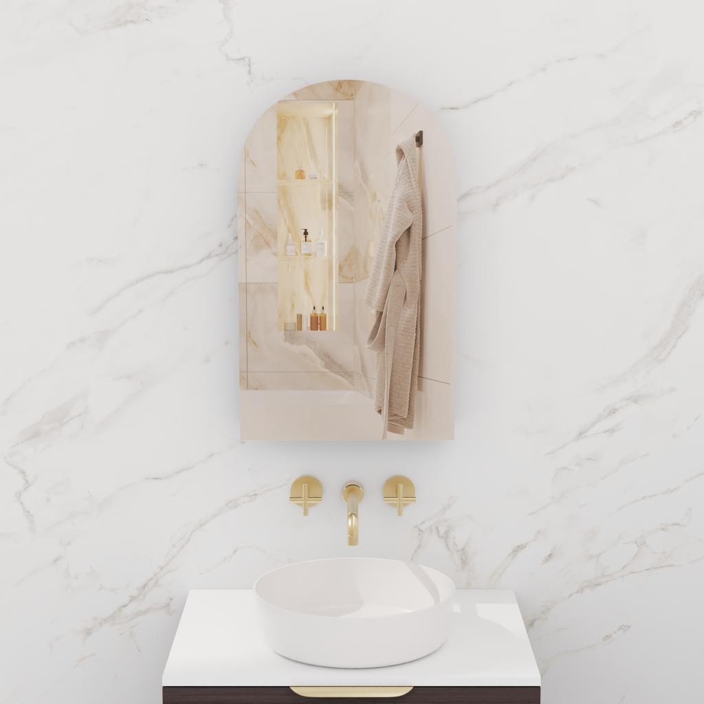 Arka - 600mm Espresso Oak Shaving Cabinet