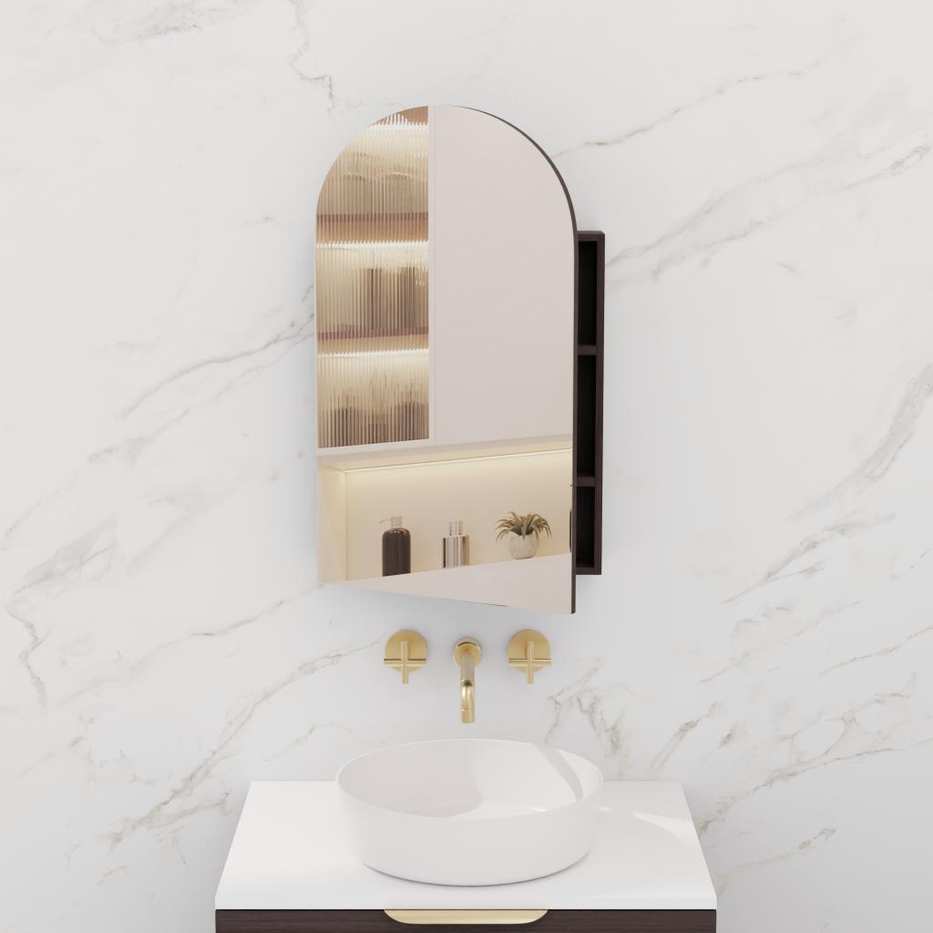 Arka - 600mm Espresso Oak Shaving Cabinet