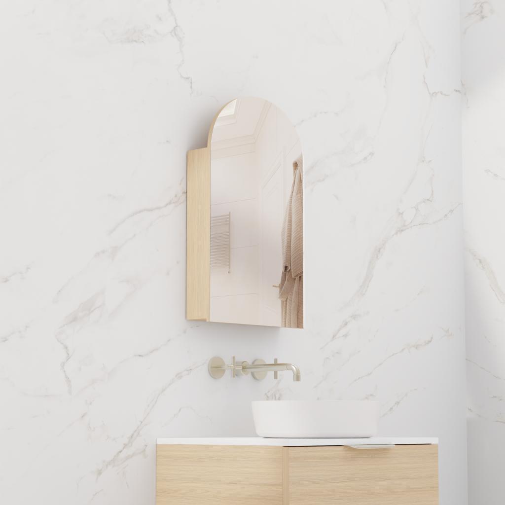 Arka - 600mm Nordic Oak Shaving Cabinet