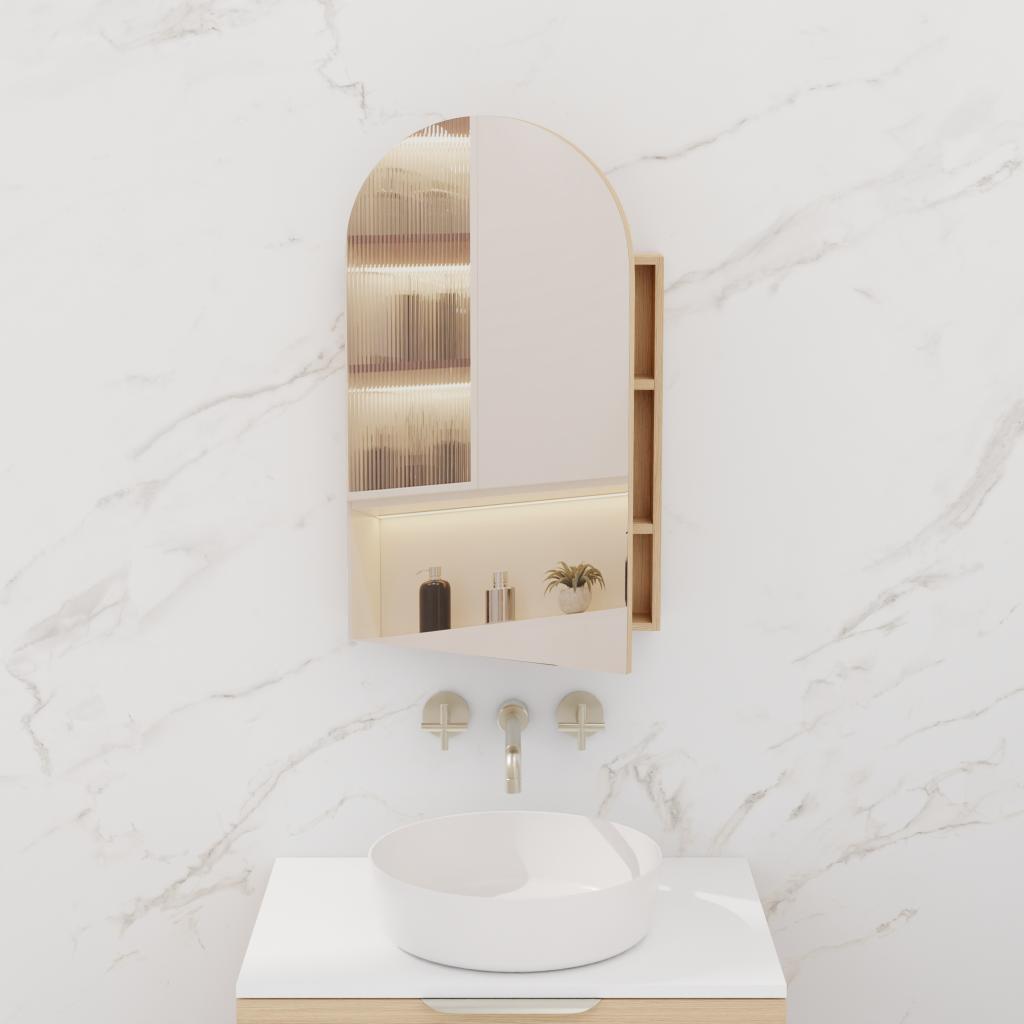 Arka - 600mm Nordic Oak Shaving Cabinet