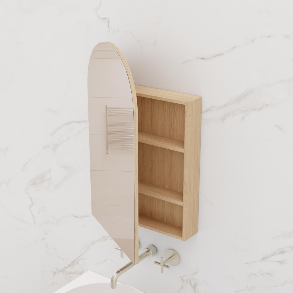 Arka - 600mm Nordic Oak Shaving Cabinet