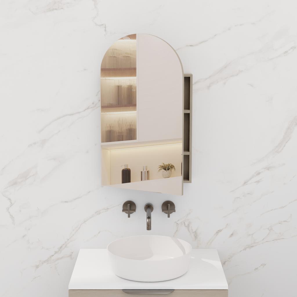 Arka - 600mm Smoked Ash Shaving Cabinet