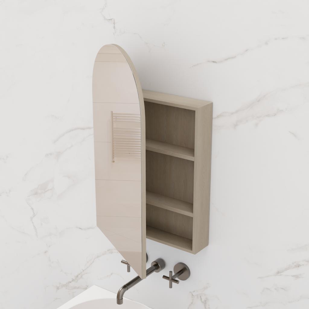 Arka - 600mm Smoked Ash Shaving Cabinet