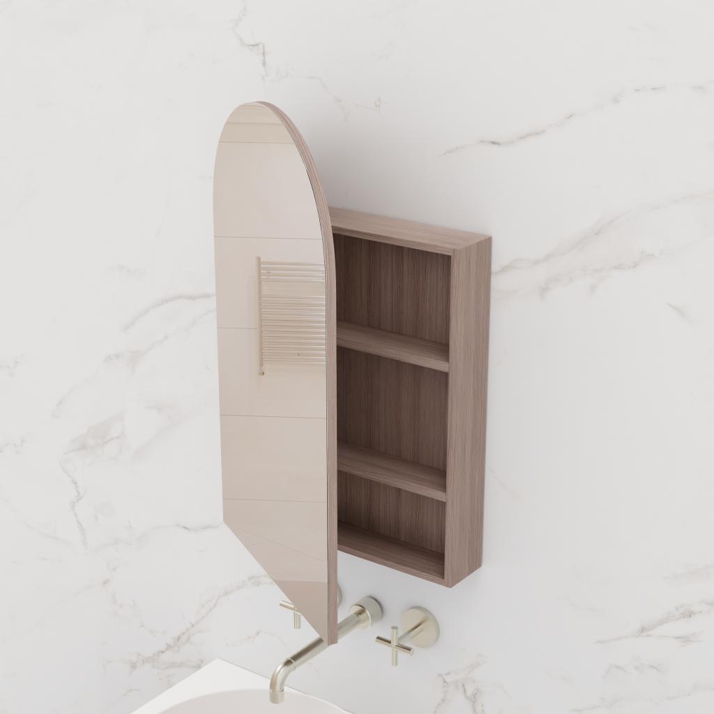 Arka - 600mm Urban Oak Shaving Cabinet