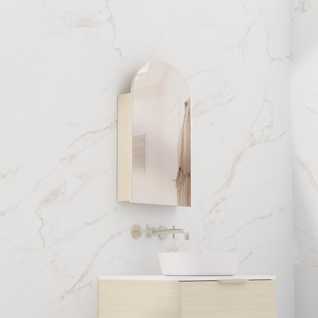 Arka - 600mm Vero Oak Shaving Cabinet