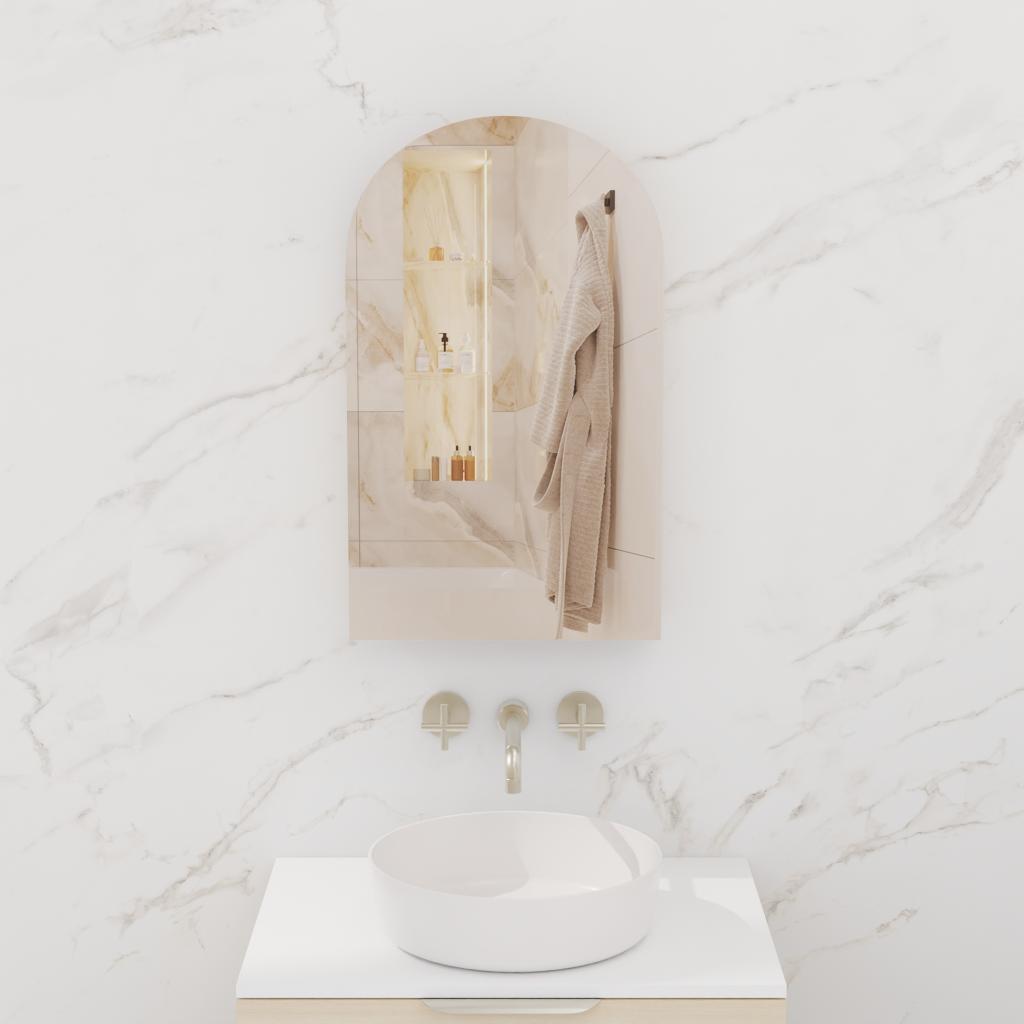 Arka - 600mm Vero Oak Shaving Cabinet