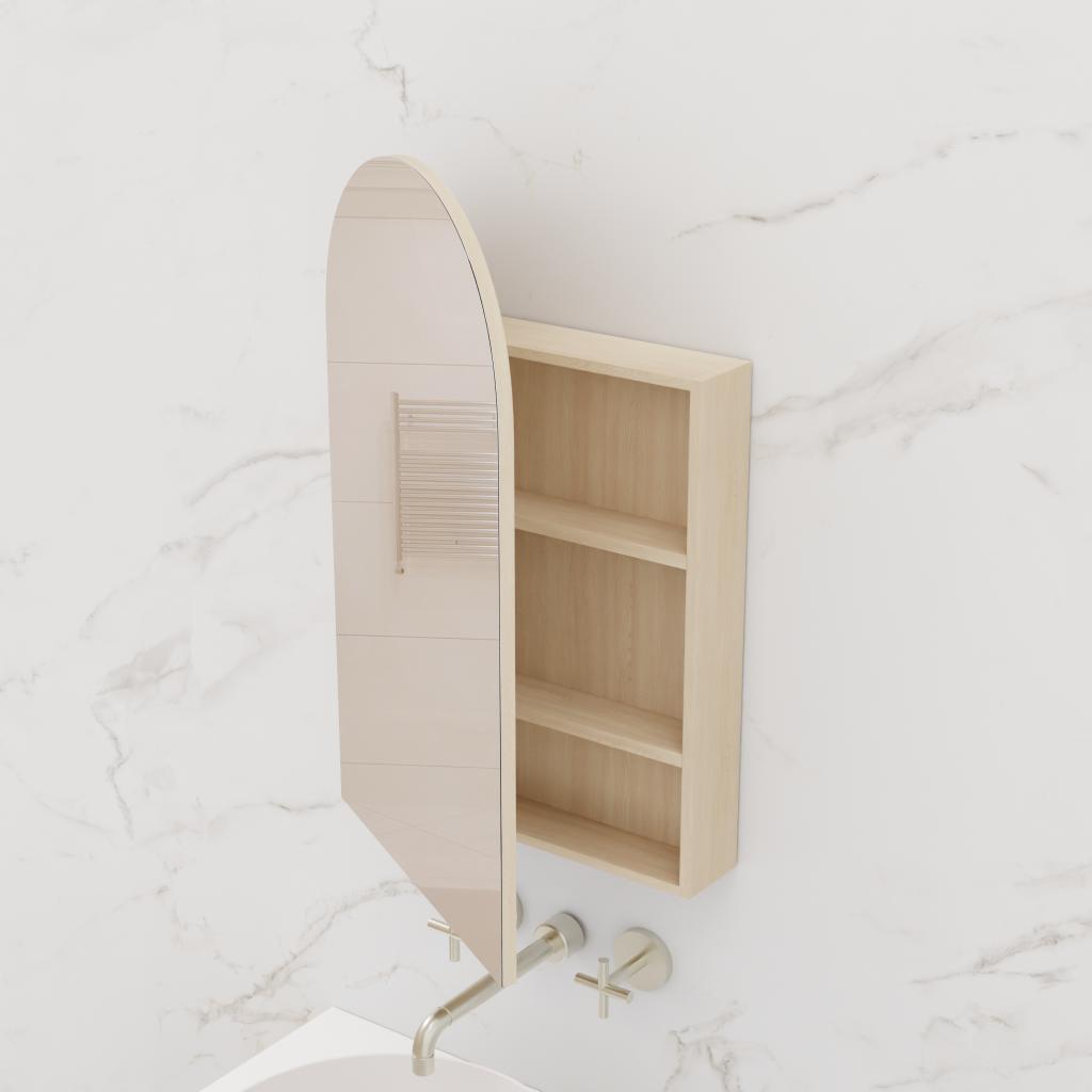 Arka - 600mm Vero Oak Shaving Cabinet