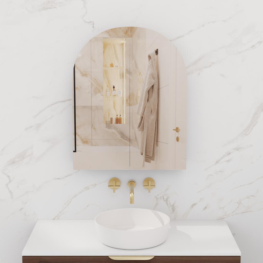 Arka - 800mm Chestnut Shaving Cabinet