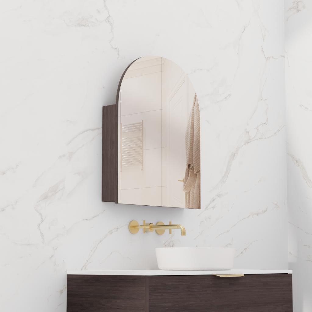 Arka - 800mm Espresso Oak Shaving Cabinet