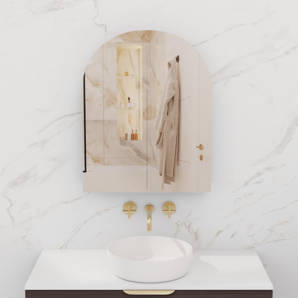 Arka - 800mm Espresso Oak Shaving Cabinet