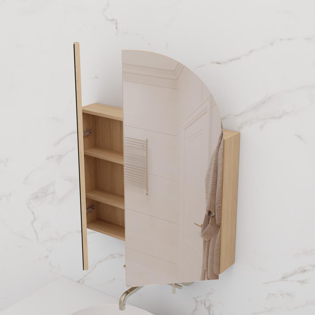 Arka - 800mm Nordic Oak Shaving Cabinet