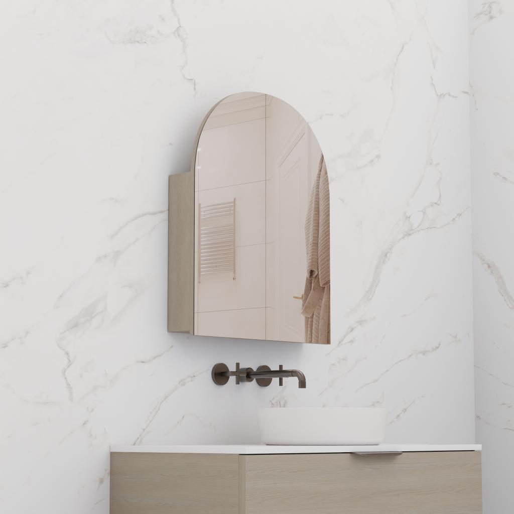 Arka - 800mm Smoked Ash Shaving Cabinet