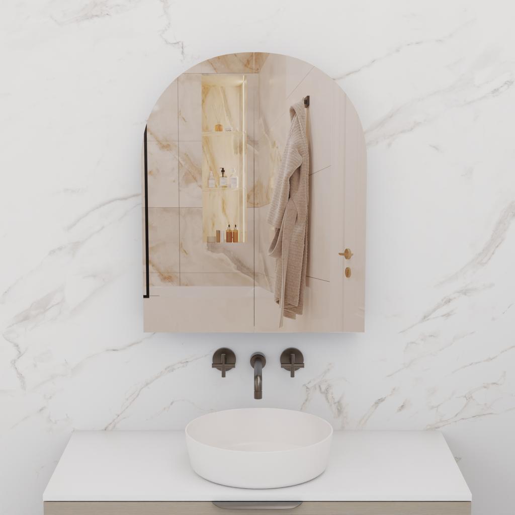 Arka - 800mm Smoked Ash Shaving Cabinet