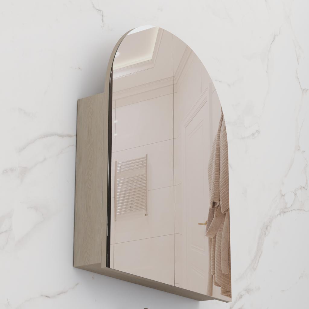 Arka - 800mm Smoked Ash Shaving Cabinet