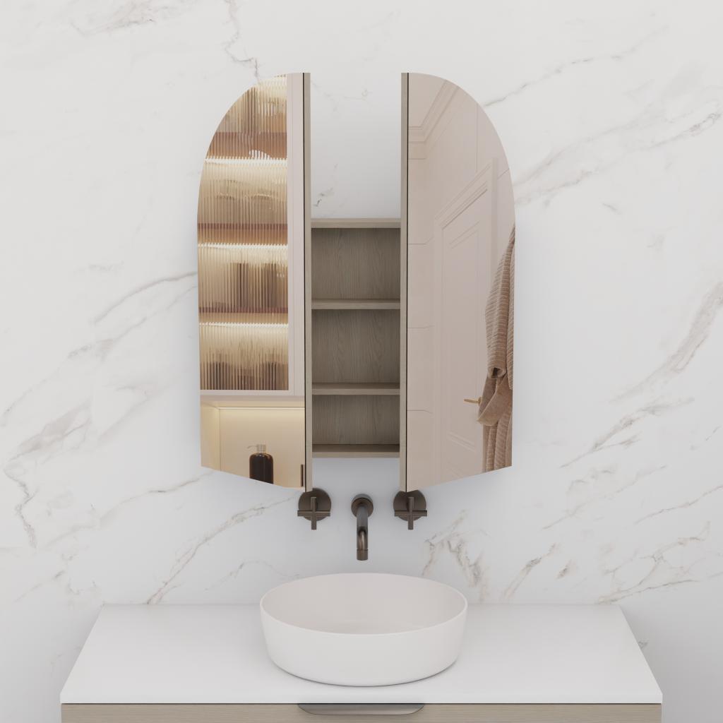 Arka - 800mm Smoked Ash Shaving Cabinet