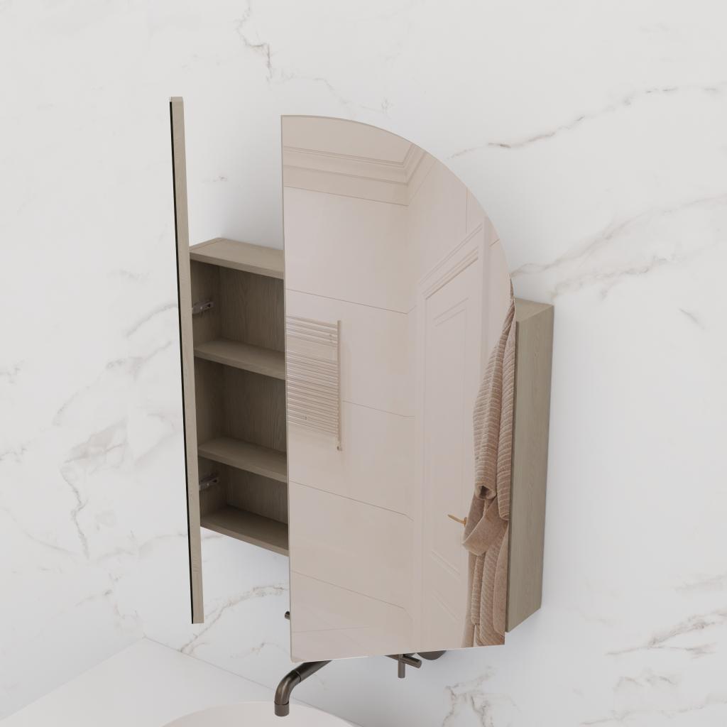 Arka - 800mm Smoked Ash Shaving Cabinet