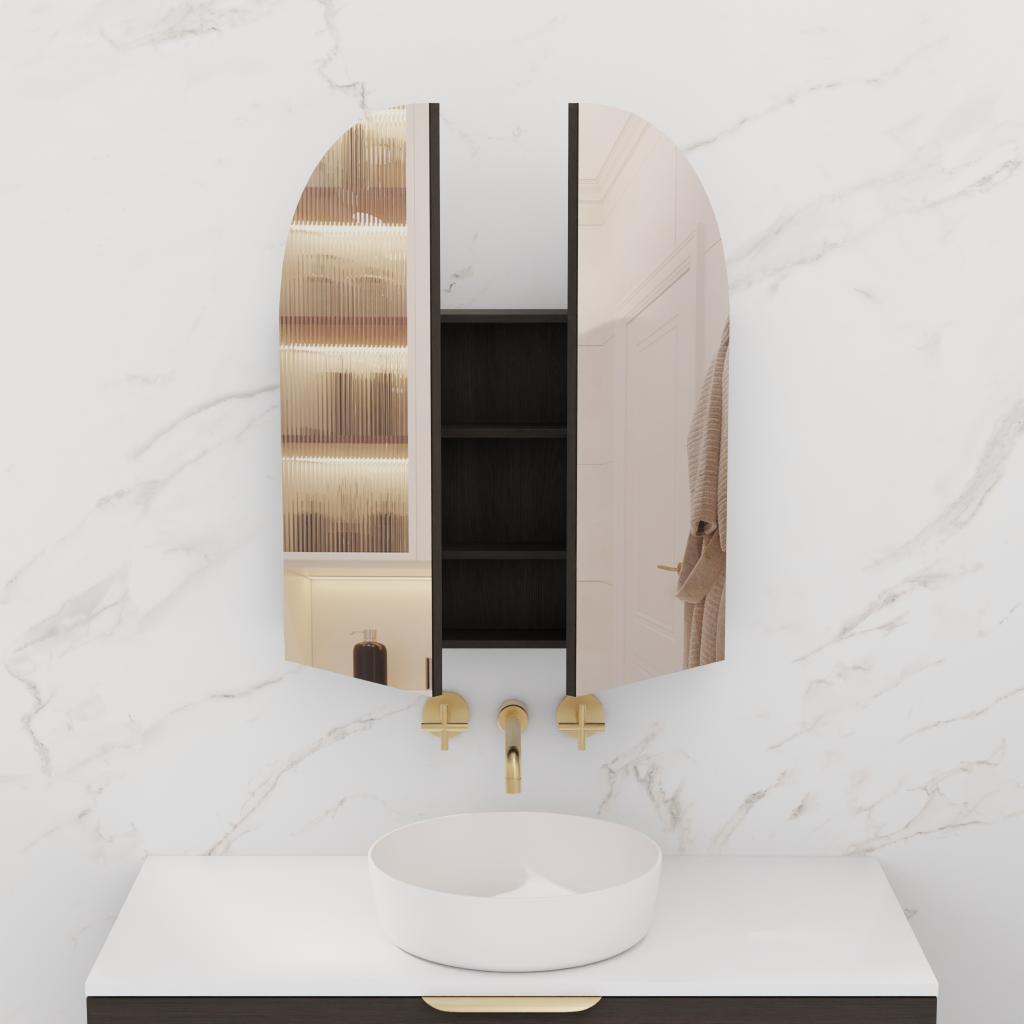 Arka - 800mm Smoked Onyx Shaving Cabinet
