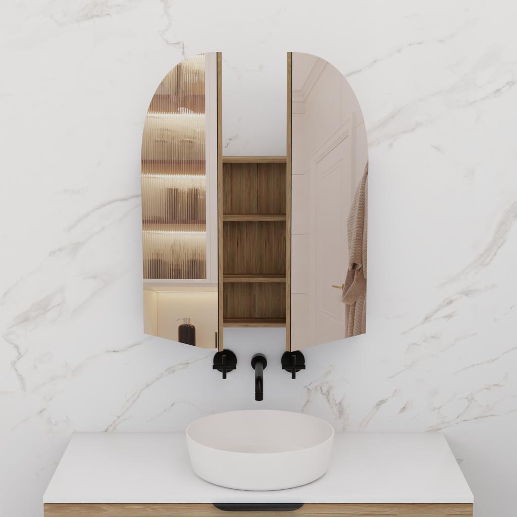 Arka - 800mm Tuscan Oak Shaving Cabinet