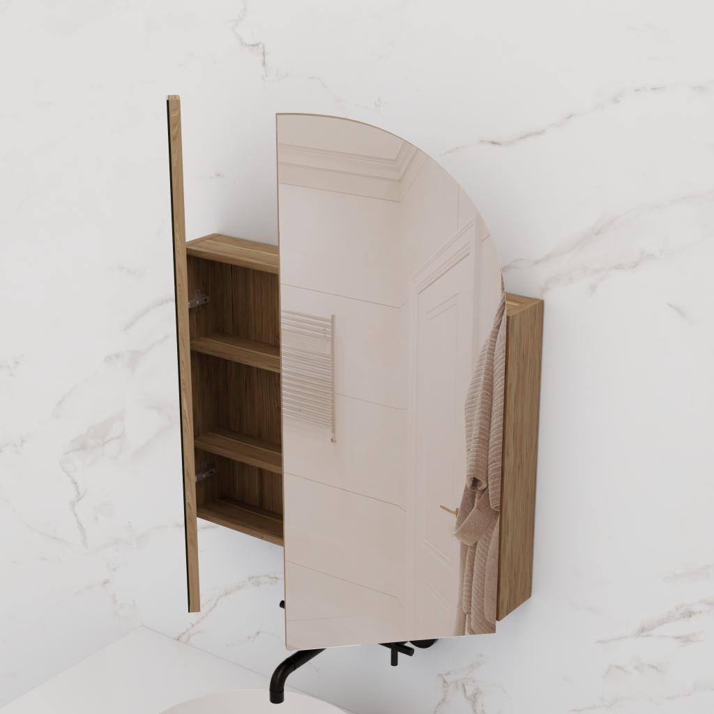 Arka - 800mm Tuscan Oak Shaving Cabinet