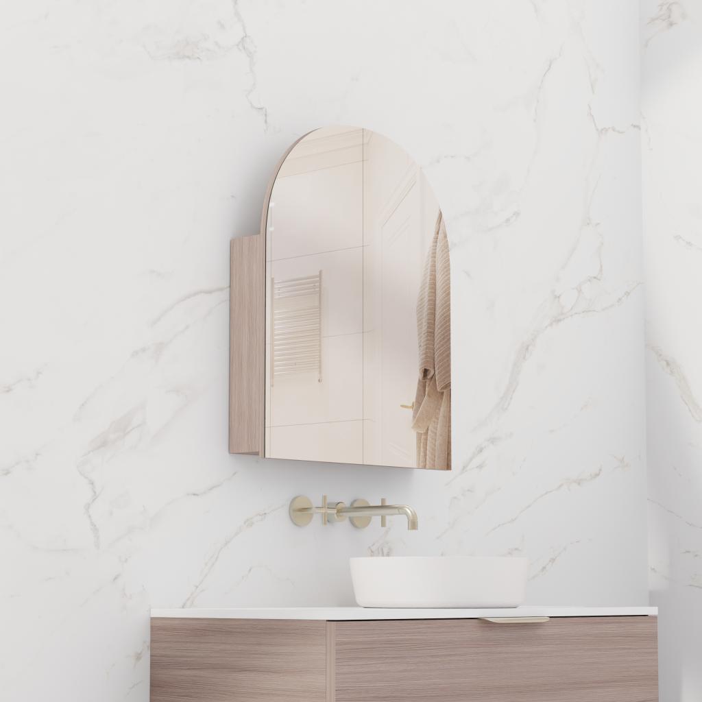 Arka - 800mm Urban Oak Shaving Cabinet