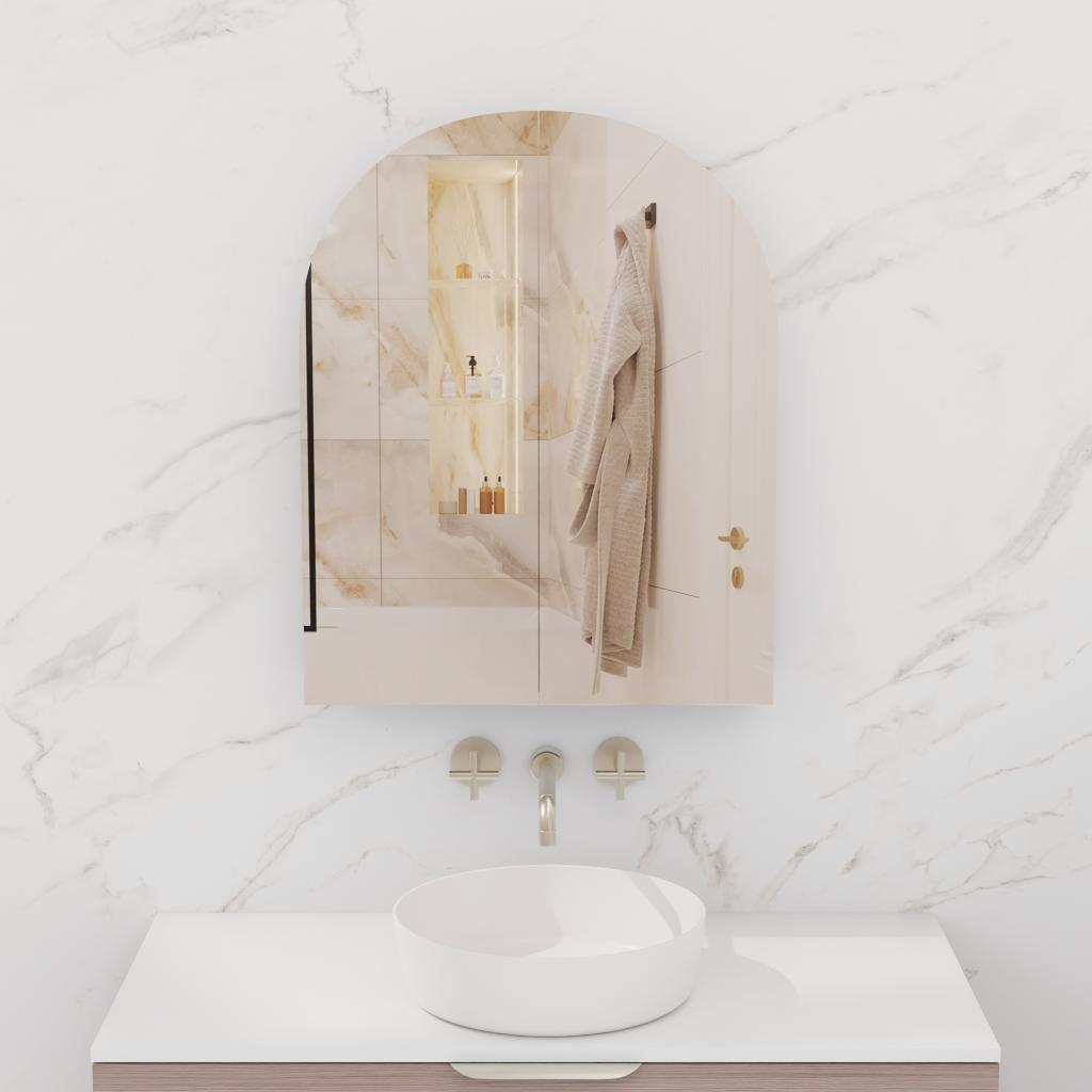 Arka - 800mm Urban Oak Shaving Cabinet